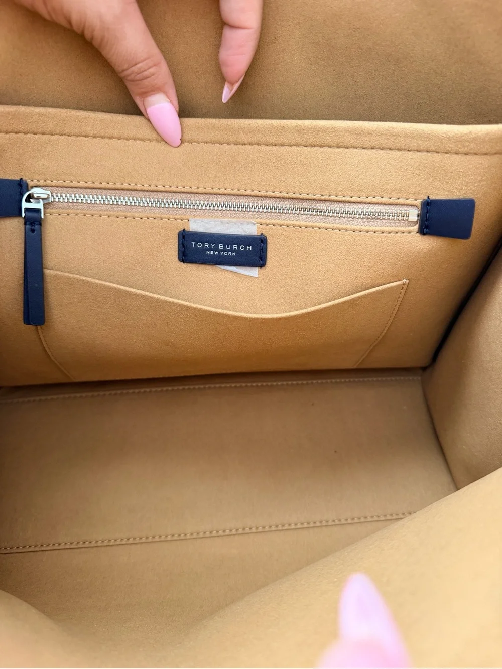 Tory Burch Brown Logo-Embossed 2 color Tote